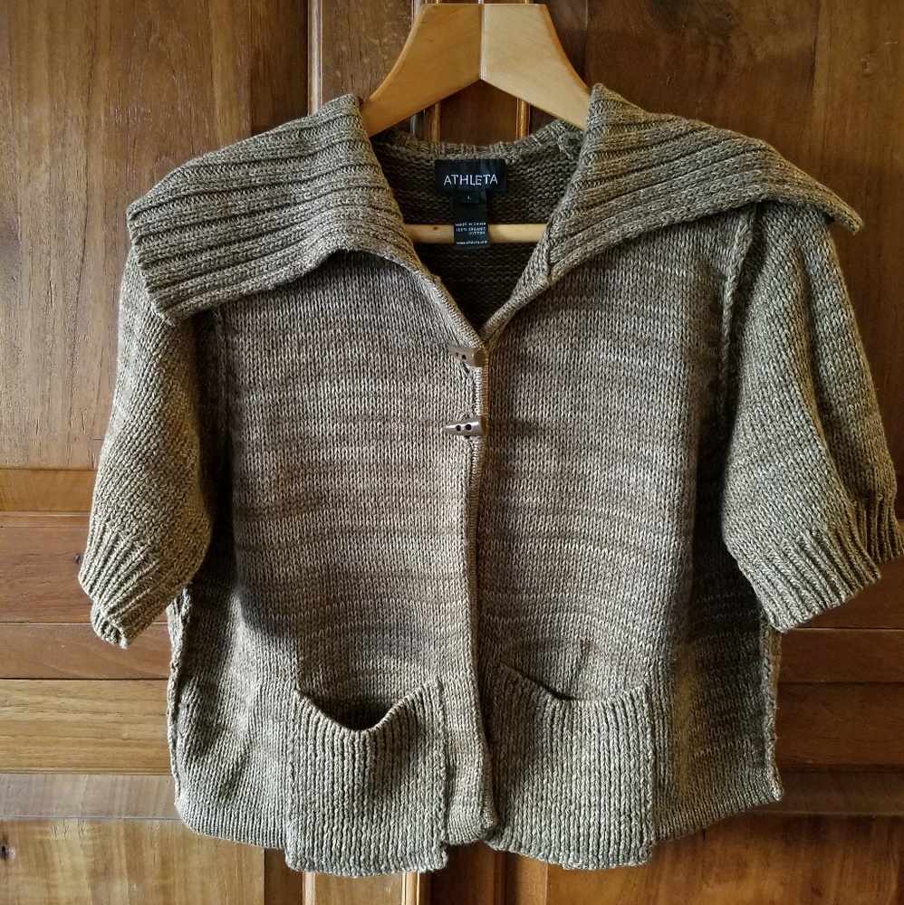Athleta organic cotton cropped cardigan